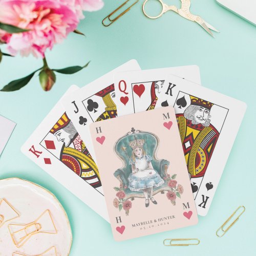 Vintage Royal Alice in Wonderland Heart Poker Cards