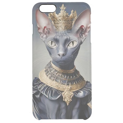 Vintage Royal Anthropomorphic Sphinx Cat InCrown Clear iPhone 6 Plus Case