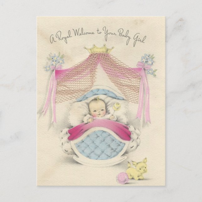 Vintage "Royal Baby Girl" Postcard (Front)