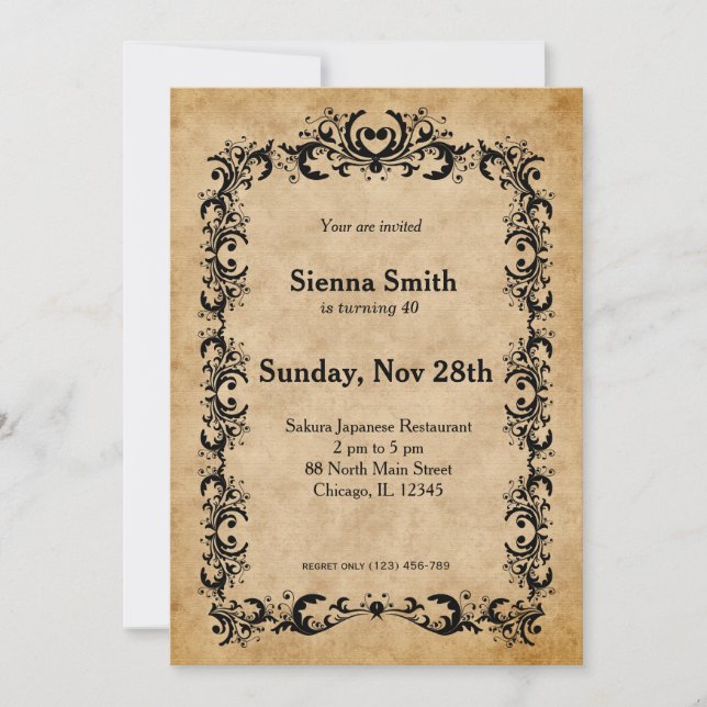 Vintage Royal birthday Invitation (Front)