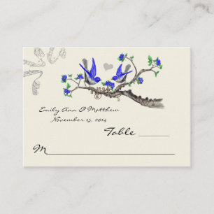 Vintage Royal Blue and Gray Table Place Cards