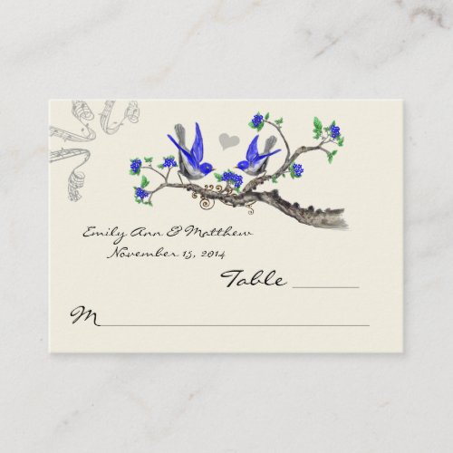 Vintage Royal Blue and Gray Table Place Cards Business Card
