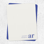 Vintage Royal Blue Timeless Elegant Monogram Note Card<br><div class="desc">A vintage monogram notecard design featuring a retro typography which can easily be personalized with your name and initials to create a unique custom stationery design! The design features an aged style classic ivory cream background along with a royal blue typeface with a complementary background on the reverse.</div>