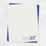 Vintage Royal Blue Timeless Elegant Monogram Note Card