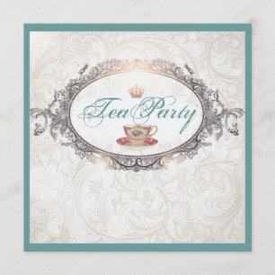 Vintage Royal Bridal Shower Tea Party Invitation