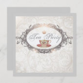 Vintage Royal Bridal Shower Tea Party Invitation (Front/Back)