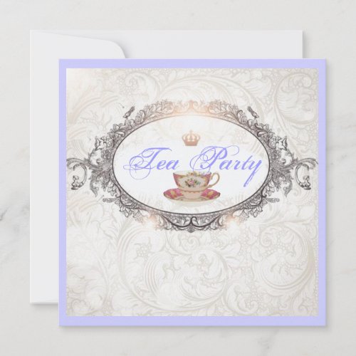 Vintage Royal Bridal Shower Tea Party Invitation