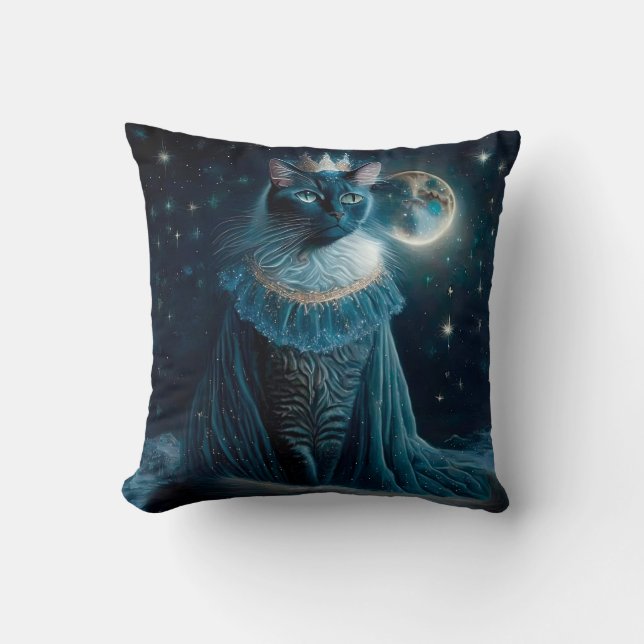 Vintage Royal Cats Throw Pillow (Front)