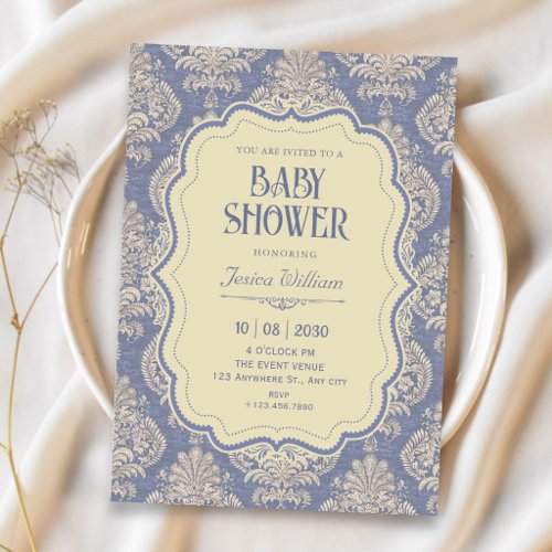 Vintage royal chinoiserie baby shower invitation