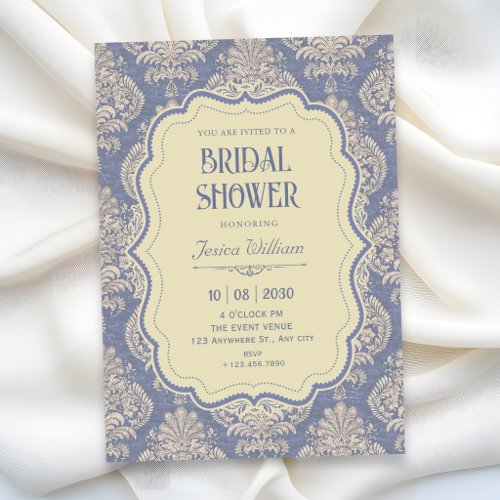 Vintage royal chinoiserie bridal shower invitation