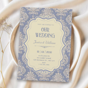 Vintage royal chinoiserie wedding invitation