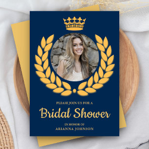 Vintage Royal Crown Princess Photo Bridal Shower Invitation