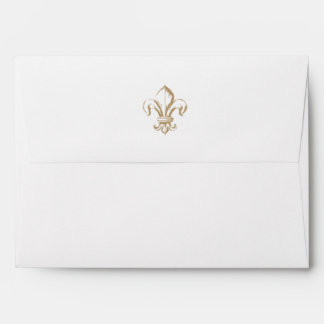 Vintage Royal Gold French Fleur de Lis Wedding Envelope