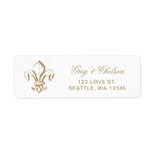 Vintage Royal Gold French Fleur de Lis Wedding Label