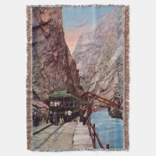 Vintage Royal Gorge Locomotive Throw Blanket