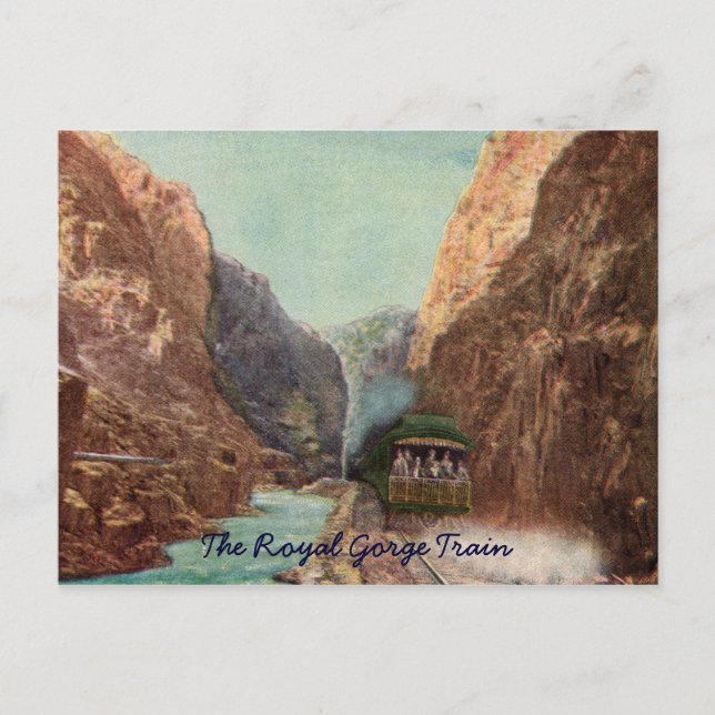 Vintage Royal Gorge Train Postcard (Front)