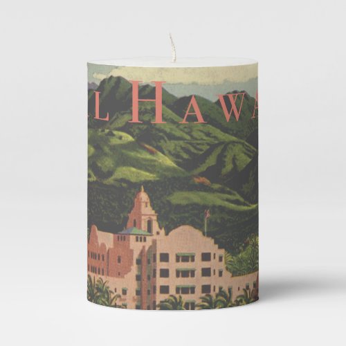 Vintage Royal Hawaiian Pillar Candle