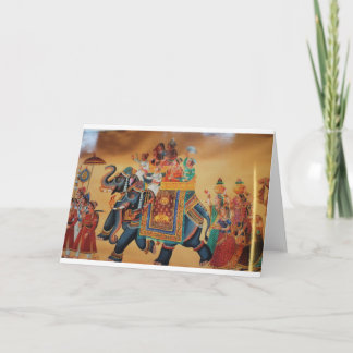 VINTAGE ROYAL INDIAN WEDDING PROCESSION  ELEPHANT CARD