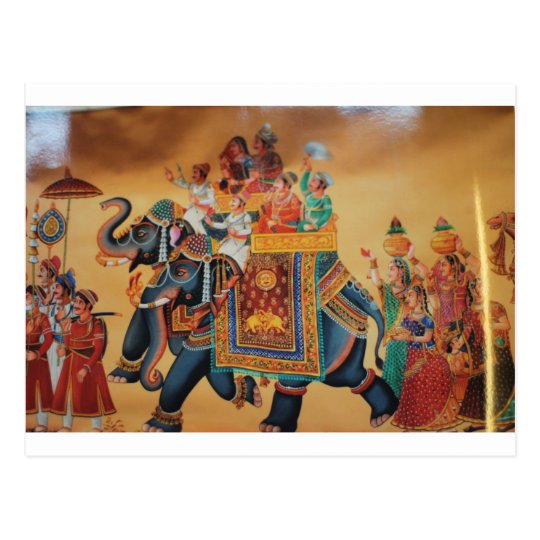 Vintage Royal Indian Wedding Procession Elephant Postcard Zazzle Com