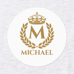 Vintage Royal King Golden Crown Name Initial Black Labels