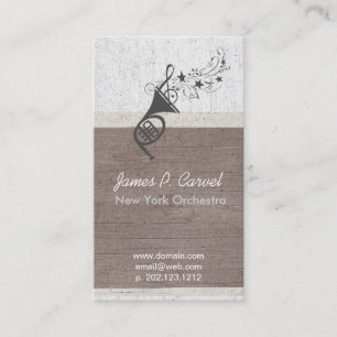 Vintage Royal Music French Horn Band Teacher Business Card