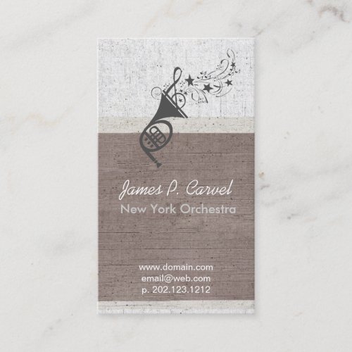 Vintage Royal Music   French  Horn Band Teacher Business Card