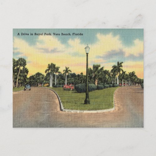 Vintage Royal Park Vero Beach Florida Postcard