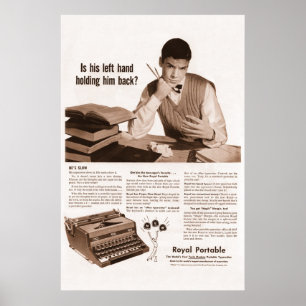 Vintage Royal Portable Typewriter Ad from 1949 Poster