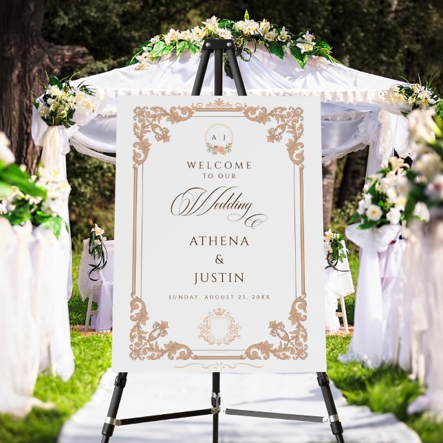 Vintage Royal Script Wedding Welcome Sign (Creator Uploaded)