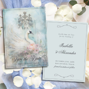 Vintage Royal Swan Princess Fairytale Wedding  Save The Date