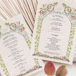 Vintage Royal Wedding Program Card<br><div class="desc">Introducing our Vintage Wedding Program, a delicate design that draws inspiration from Royal British Stationery and the Belle Époque. With intertwined greenery and florals, this card is an homage to a period known for its artistic flourishing and unique beauty. Victorian-themed weddings are filled with symbolism and tradition, harking back to...</div>