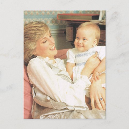 Vintage Royalty Diana and Prince William Postcard