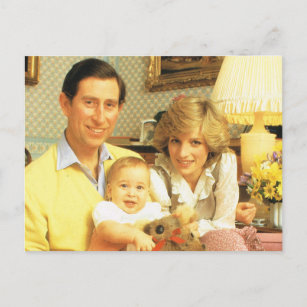 Vintage Royalty, Prince Charles, Diana, William Postcard