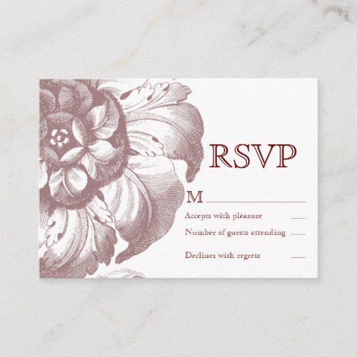 Customizable Vintage RSVP Card Business Card