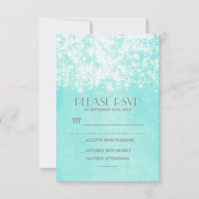 vintage RSVP - string lights - blue Card (Front)