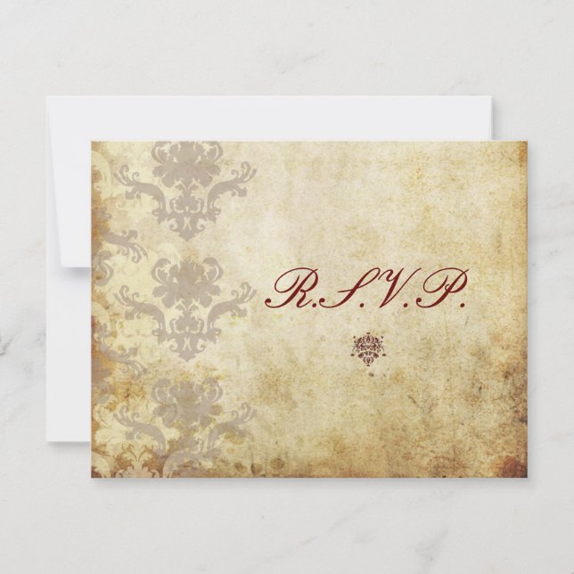 Vintage RSVPs require 5x7 wedding invitations (Front)