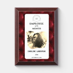 Vintage Ruby Red Tufted Velvet Executive Award Plaque