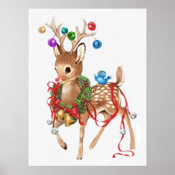 Vintage Rudolph Poster by ChristmasTimeByDarla at Zazzle