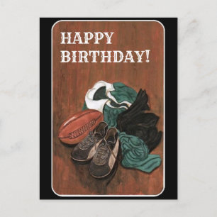 Vintage Rugby Birthday Postcard