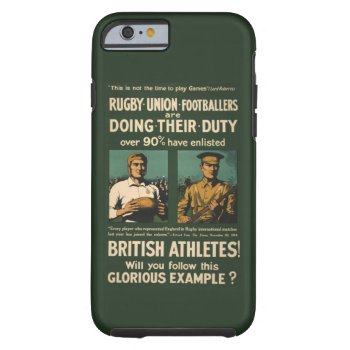 Vintage : Rugby Players Call For Duty Tough Iphone 6 Case by OutFrontProductions at Zazzle