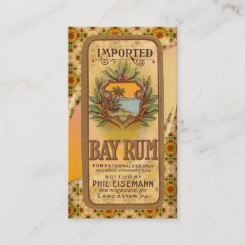 Vintage Rum Poster Business Card by sagart1952 at Zazzle