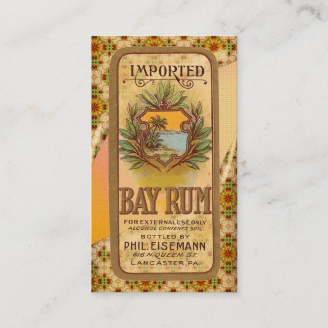 Vintage Rum Poster Business Card (Front)