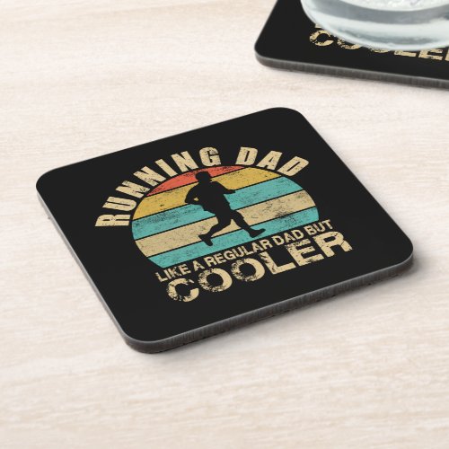 Vintage Running Dad Like A Regular Dad But Cooler Beverage Coaster