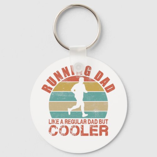 Vintage Running Dad Like A Regular Dad But Cooler Keychain