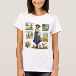 Vintage Rural Life Art with Whimsical Details T-Shirt