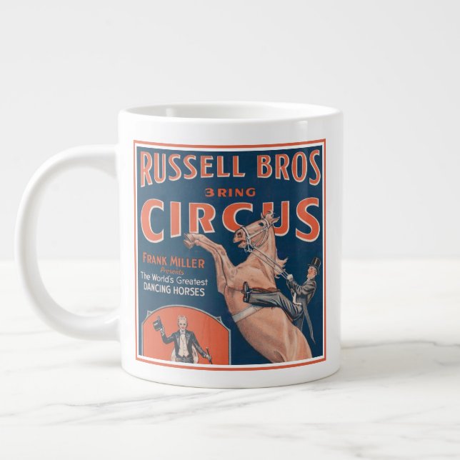 Vintage Russell Brothers Circus Poster. Giant Coffee Mug (Left)