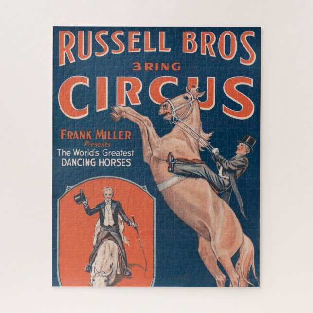 Vintage Russell Brothers Circus Poster. Jigsaw Puzzle (Vertical)