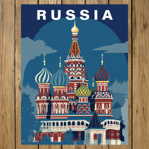 Vintage Russia Retro Cathedral Domes Postcard