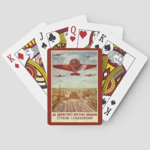 Vintage Russian Aviation Propaganda playing cards