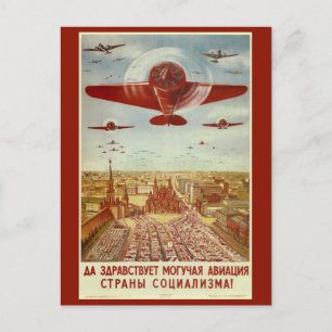 Vintage Russian Aviation Propaganda postcard